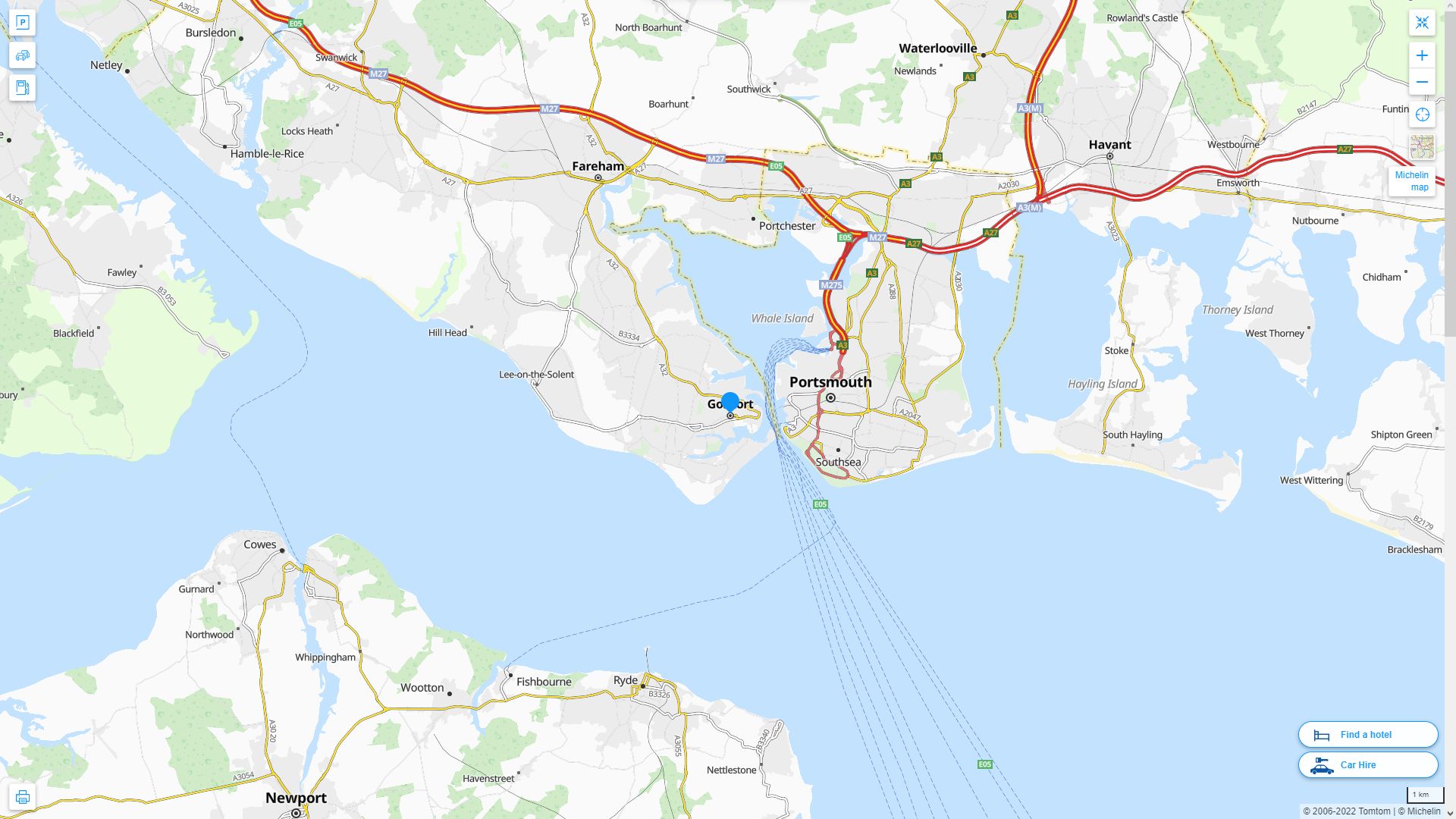 Gosport Royaume Uni Autoroute et carte routiere